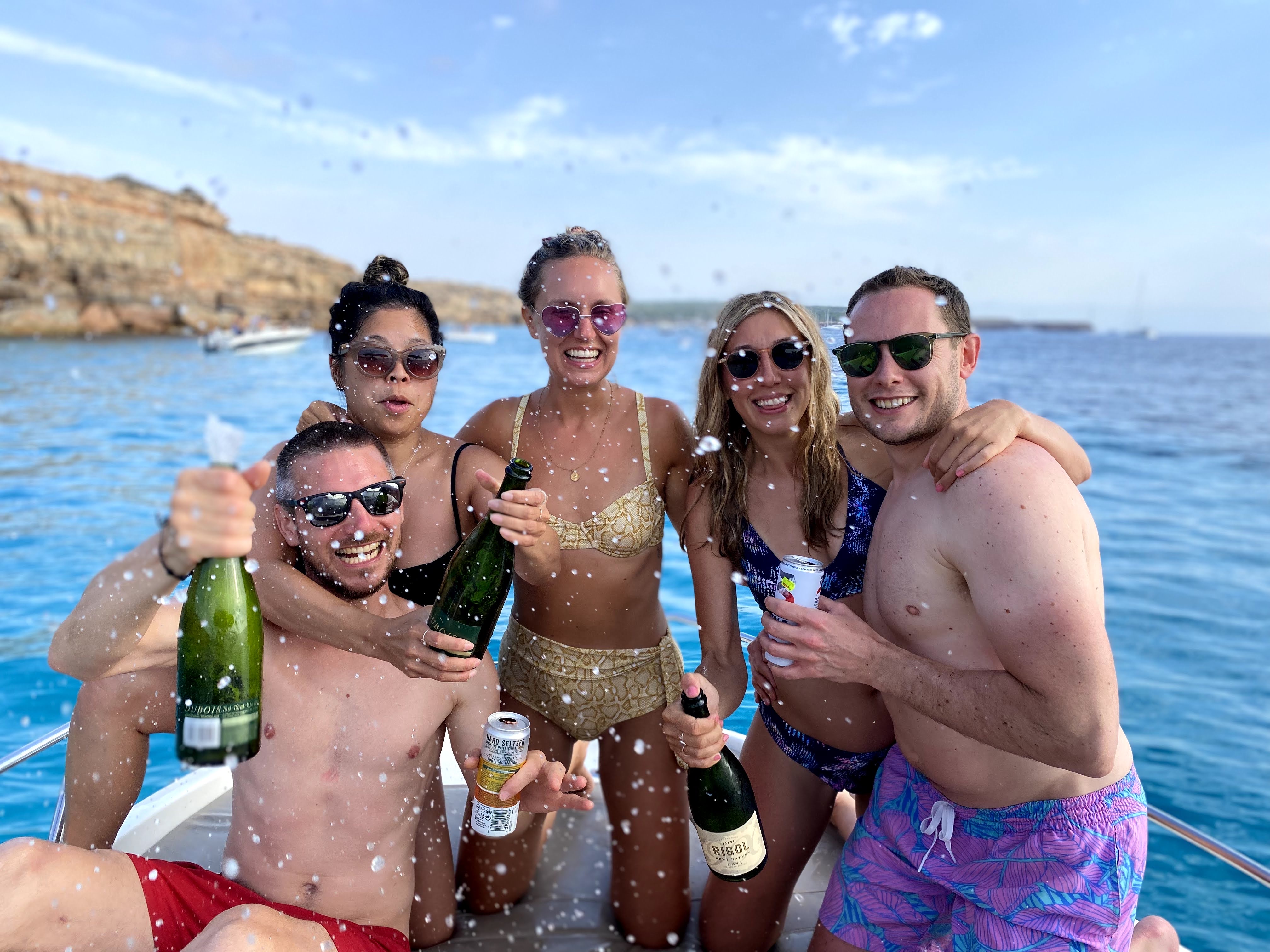 Friends boat trip Ibiza